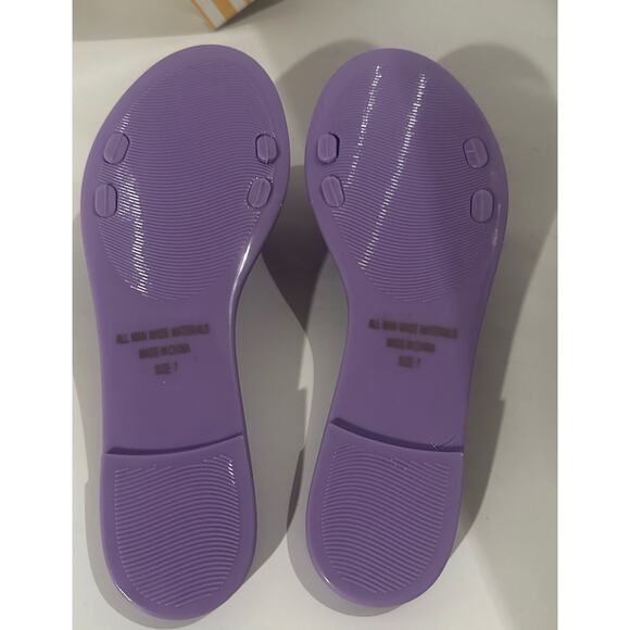 WILD DIVA NEW in BOX Purple PVC Flat Slip-On Sandal -Listing -SIZE 7 & SIZE 8 - Picture 3 of 7